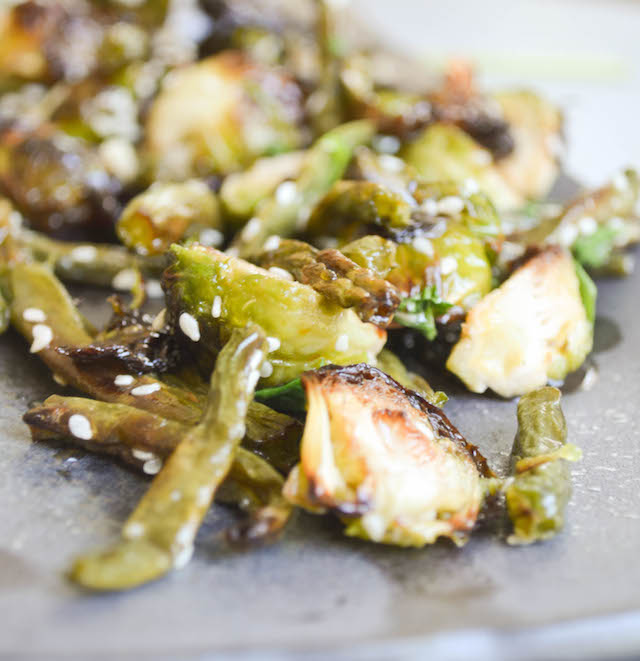 Roasted Sprouts and Beans