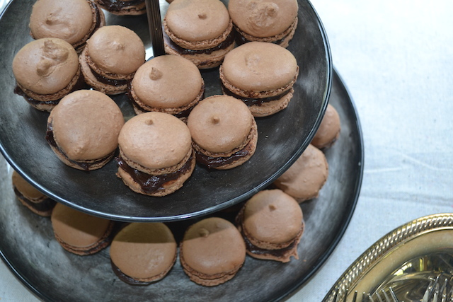 chocolate bourbon macarons