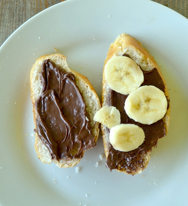 Nutella and Banana on French Bread