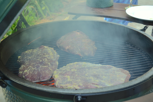 Flank Steaks on the Grill