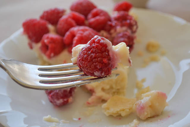 Raspberry tart piece