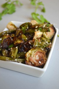 Roasted sprouts with Asian Vinaigrette