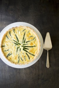 White Pepper Goat Cheese and Asparagus Quiche