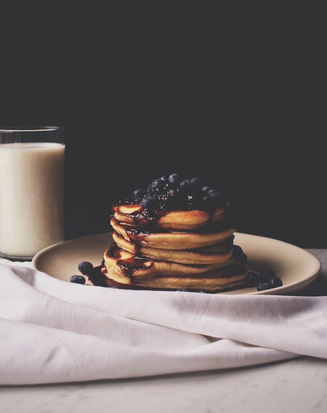 Maple Bacon Blueberry Brussels Sprout Hot Cakes