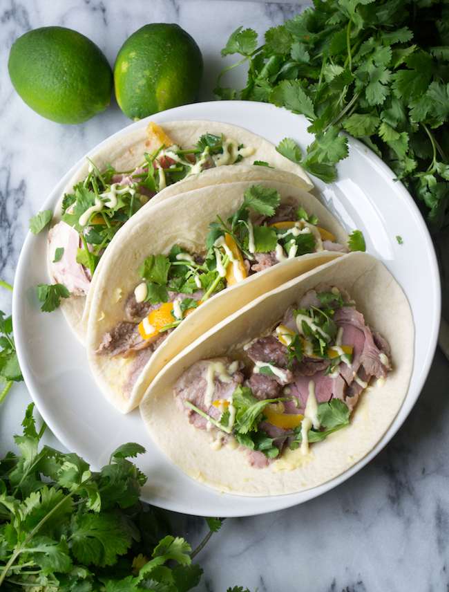 Lamb Tacos with Fenugreek Aioli and Preserved Lemons